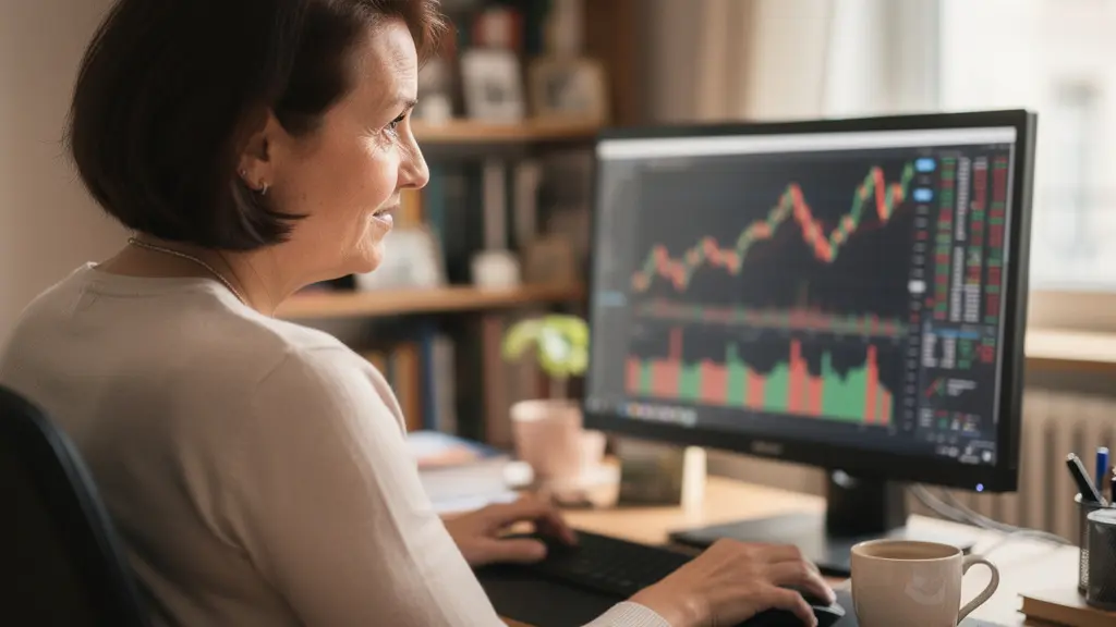 Propriétaire consultant les options PER et assurance vie sur son ordinateur dans son bureau