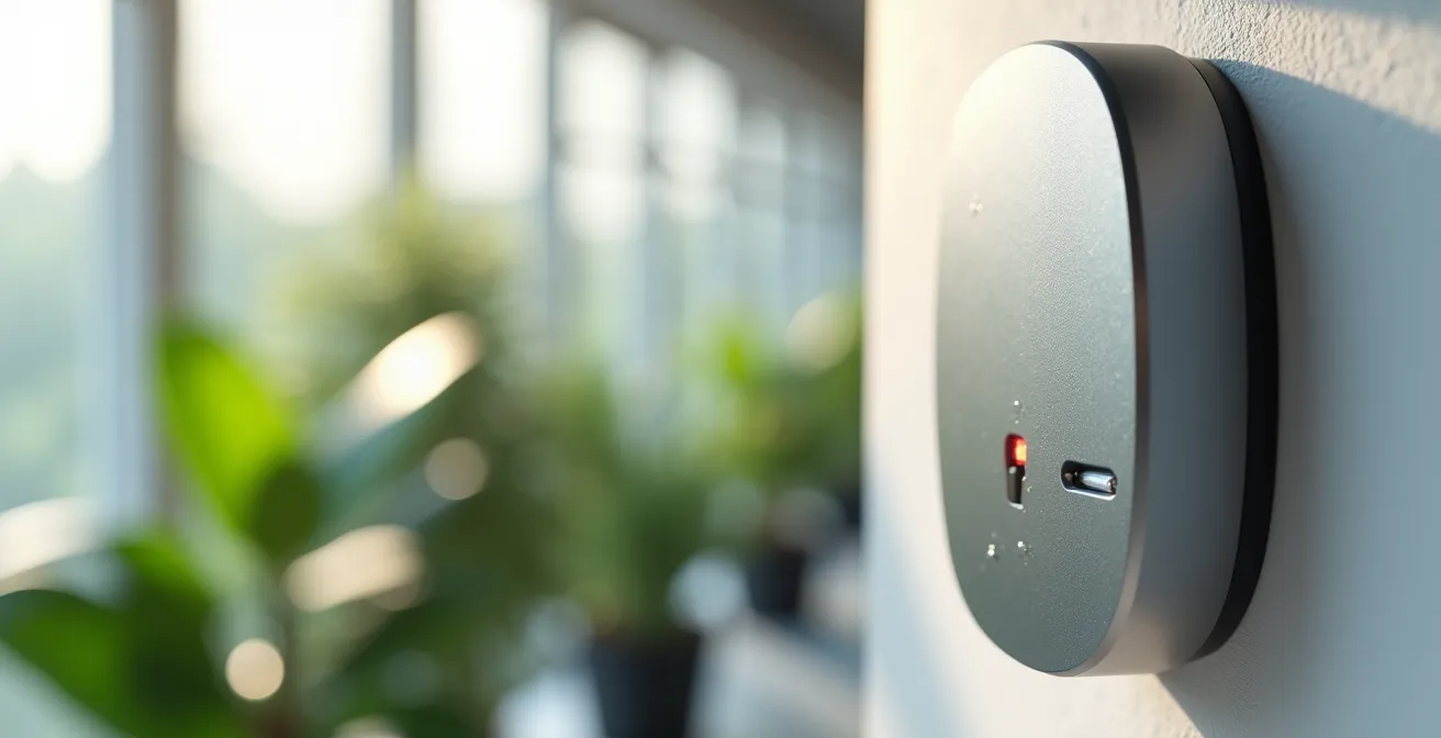 Bureau moderne avec capteurs intelligents et végétalisation pour efficacité énergétique